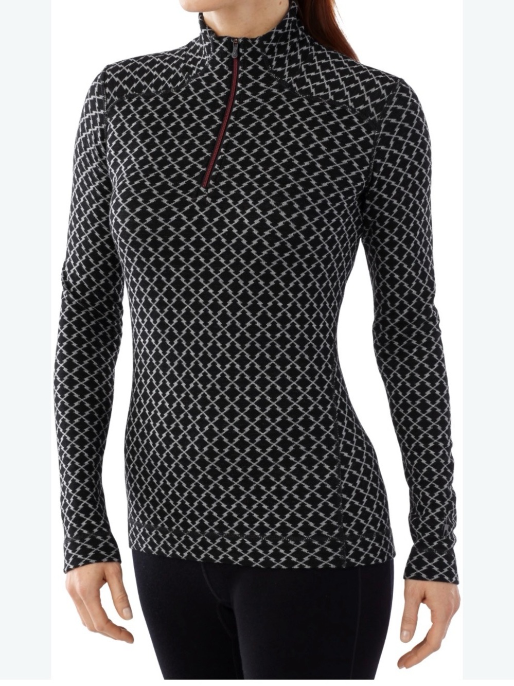 Smartwool Merino 250 Base Layer Pattern 1/4 Zip Stretchy